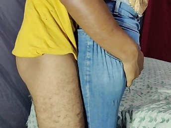 Stepbro Law pokes Giant Funbags Desi Bhabhi in jeans & creampies her meaty booty