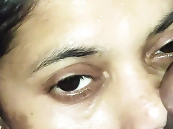 My Indian stepsister gets her face wettened in spunk after a super-hot and strenuous nail