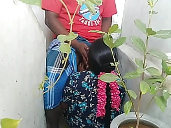 See Saanthi2's gigantic orbs juggle as she gets a super-steamy hj from Vetrivel in the Indian Tamil village