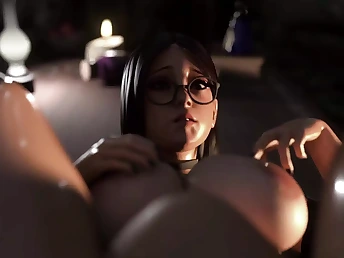 Ultra-kinky anime stunner gets her cutie and gigantic funbags animated in sizzling Three dimensional action