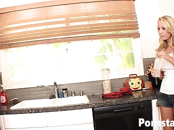 India Summer & Brett Rossi have a steamy lesbian threesome with small tits bouncing