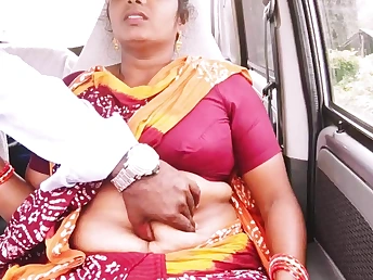 Steamy Step-Mommy Step-Sonnie-in-law gets a sloppy car hook-up with yam-sized breasts and filthy talk