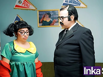 Microscopic latina El Chibolo gets her hefty hereditary knockers groped & plumbed by Don Panzón for the rent