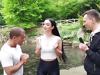 Sweetie Chick Choreograph Luvs It Outdoors in all directions Huge Tits and a Hot Ass