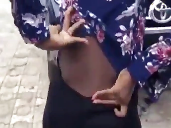 Black babe in arms flaunts private parts and shows off her hot body