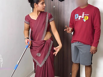 Komal was mopping say no to broom shortly a hotel-keeper lured say no to