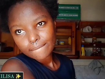 Witness Akilisa's torrid kitchen occasion with a torrid black beauty