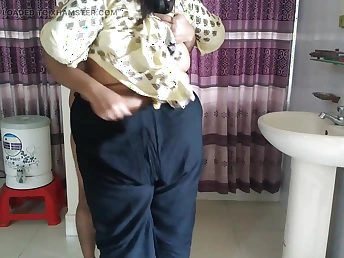 Witnessing Stepaunty's monstrous butt while indulging in an Indian desi hookup with her step-neighbor