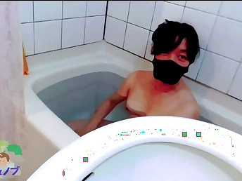 Chidori-and-nobu's diminutive udders realize live-streamed respecting super-fucking-hot Asian tub decree