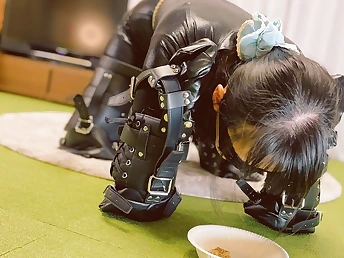 Black-haired obedient gets predominated and played space fully getting rewarded for her steadfast work