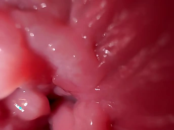 Mia Foster gets seize a close-up view of her gungy pussy increased by juicy pussy lips