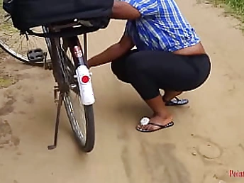 Dark-hued Plumb Goddess gets her jummy derriere porked in a village bush by stranger