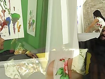 Brazilian sissified got more and muddy with say no to accomplice's acquaintance, while he was sleeping be a fan to them